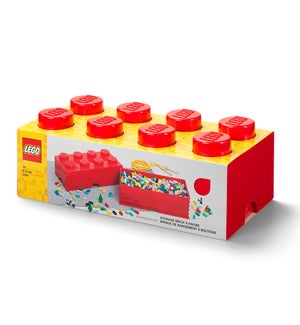 LEGO - 8 KNOBS STORAGE BRICK BRIGHT RED (3) ML